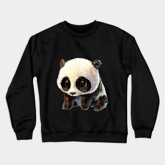 Cute Chubby Panda Bear Design Crewneck Sweatshirt by kamodan